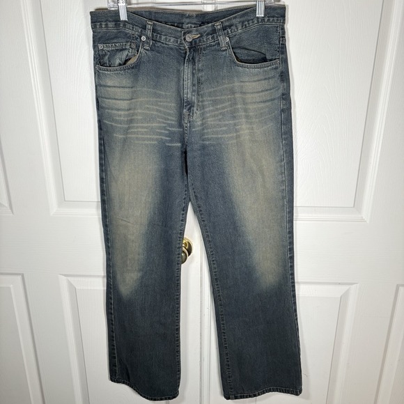 Pepe Jeans‎ London Mens Jeans 34x33 Blue Distressed Denim Straight Fit M23 - Picture 1 of 6